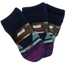 Socks No Show Microfiber Women’s Navy Aqua Purple Size 4-10 3 Pair Avia ... - £8.68 GBP