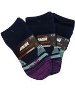 Socks No Show Microfiber Women’s Navy Aqua Purple Size 4-10 3 Pair Avia ... - $10.86