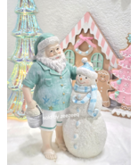 Christmas Beach Pastel Coastal Santa Claus Snowman Figurine 10&quot; NEW LAST... - $672.62 MXN