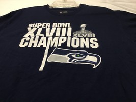 Seattle Seahawks NFL Champions Super Bowl XLVIII T Shirt with season scores - £7.75 GBP