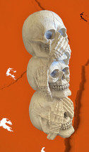 See Hear Speak No Evil Skulls Large 10” Resin Halloween Statue Decoration - $16.69