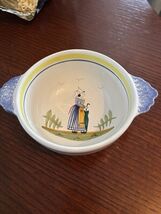 Vintage Quimper France Hand Painted Faience Dish Bowl Collectible Folk Art - $28.00