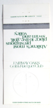 Fairway Oaks Golf &amp; Racquet Club - Abilene, Texas 30 Strike Matchbook Cover TX - £1.42 GBP