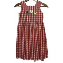 Kelly’s Kids Girls Red Plaid Dress Spring Summer Party Flowers Youth Size 6X - £15.14 GBP
