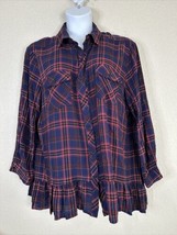 Suzanne Betro Womens Plus Size 2X Red/Blue Plaid Button Up Shirt Long Sl... - $14.39
