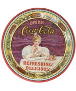 Tray Round Serving Coca Cola Metal Collectible #40202 Portrait Hilda Cla... - £4.94 GBP
