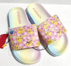 Pokemon Soccer Slides for Girls Size Summer Sandals Pikachu Flowers Size 5 - £13.35 GBP
