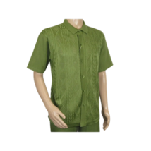 Men Silversilk 2pc walking leisure Matching Suit Italian woven knits 51016 Green image 4