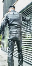 Men&#39;s Cowhide Leather Punk Kink Jeans Trousers Jeans BLUF Lederjeans Led... - £102.21 GBP