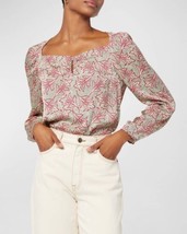 Joie Dionne Floral Blouse Top Keyhole Neckline $198 Size Medium - £49.49 GBP