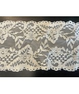 4 Yards White Stretch Lace  Double Scalloped 3.75” - $6.79 CAD