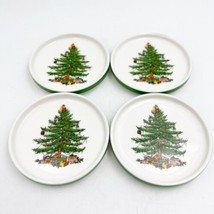 4 Spode Christmas Tree Coffee Mug, Tea Cup Lids Coasters Ceramic - $39.99