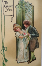 New Years Christmas Greeting Card Raphael Tuck &amp; Sons Victorian Foldout ... - $31.50