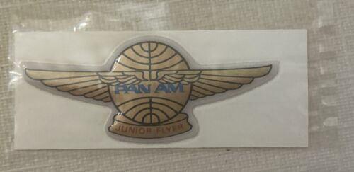 Vintage PAN AM AIRLINES Junior Flyer Plastic Kiddie Pilot Wings Sticker NOS - $3.96