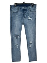 Ksubi Mens Jeans Distressed Van Winkle Trashed Button Fly Denim Faded Bl... - £62.01 GBP