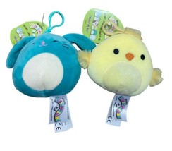 Squishmallows Bunny and Chick Easter Clip 4 inch Plush 2021 Lot of 2 with Tags - £13.88 GBP