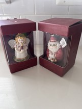 2 Villeroy &amp; Boch ornaments Santa Claus and Angel Christmas - £40.86 GBP