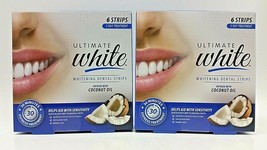 Ultimate White Whitening Dental Strips Infused With Coconut Oil 6 Strips 2X - £11.72 GBP