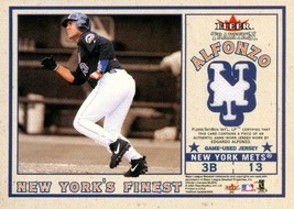2002 Fleer Tradition New Yorks Finest Single Swatch Edgardo Alfonso A Soriano - £3.90 GBP