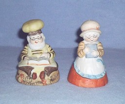 Hershey Lil Chimers Set of 2 Ceramic Bells Santa Baker and Mrs 1984 JH Schuler C - £7.18 GBP