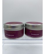 (2) Rare Essence Essential Oil Spa Candle Tin Passion Patchouli Tangerin... - £7.05 GBP