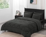 Bed In A Bag Queen -7 Pieces Queen Comforter Set With Dark Grey Bed Comf... - $54.99
