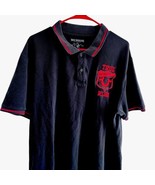 True Religion Polo Shirt Mens 3XL Black/w Red Embroidery Golf Rugby READ - $33.20