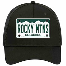 Rocky Mountains Colorado Novelty Black Mesh License Plate Hat - £23.17 GBP