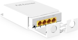 Outdoor 4 Port Gigabit PoE Switch Extender IEEE 802.3 af at PoE Repeater 10 100  - £66.72 GBP