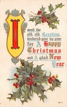 Antique Postcard Happy Christmas and a Glad New Year - £2.99 GBP
