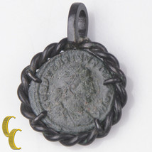 Roman Coin In Silver Antiqued Bezel Pendant, 3.7GR/ 1.9CM Diameter - £112.40 GBP