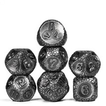 7Pcs Metal Dnd Dice Set, Cobblestone Pattern Polyhedral D&amp;D Dice Set D N... - $39.99