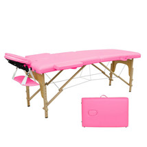 84&quot; Massage Table 2 Fold Spa Bed Portable 2 Sections Wooden Legs With Fa... - £98.31 GBP
