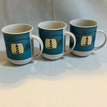 Set of 3 Casual Settings Shoreline Mugs by Oneida Nautical Lighthouses 8 ounce - £14.15 GBP