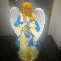 RARE Vintage SANTA&#39;S BEST 39&quot; Blow Mold ANGEL W/ HARP -Ships Free - £173.91 GBP