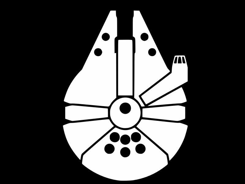 Millenium Falcon silhouette Star Wars Vinyl Decal hi quality CHOOSE SIZE... - $3.13+