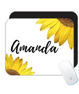 Sunflower Personalized : Gift Mousepad Flower Cute Beautiful Custom Name... - £12.01 GBP