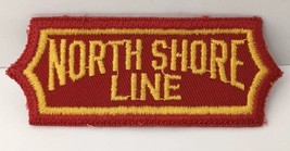 Vintage Railroad Patch North Shore Line Train RR Unsewn 3.5&quot; Red &amp; Yellow - £9.70 GBP