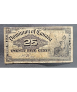 Antique Circa 1900 Dominion of Canada 25 Cent Banknote France / French C... - £7.44 GBP