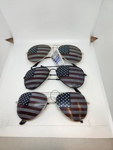 Gold Frame American Flag Air Force Aviator Sunglasses Unisex USA Patriot... - £8.58 GBP