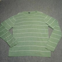 Nautica Sweater Adult XL Sage Green Stripe Long Sleeve Lightweight Wool ... - $17.38