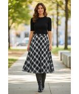 MANGO MNG PLAID PLEATED MIDI SKIRT SZ M NWT - $44.35