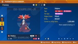 Pokemon Scarlet &amp; Violet - Shiny Delphox Link Trade 100% LEGIT/SAFE - £4.69 GBP