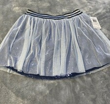 Girls Size Large Kandy Kiss Sequins Mesh Skirt Silver Navy Blue New - £15.75 GBP