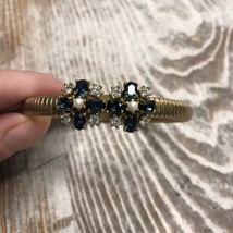 Vintage Juicy Couture Blue Rhinestone Gold Tone Bracelet - £33.63 GBP