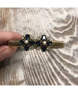 Vintage Juicy Couture Blue Rhinestone Gold Tone Bracelet - $42.08