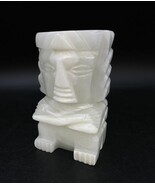 Marble Stone Tribal Mayan Aztec Native Figure 5 3/4” Single Bookend - $26.72