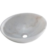 AA Warehousing BRIELLI Marble Vessel Sink in White/Off White/Grey - $266.30