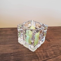 Votive Candle Holder Fifth Avenue Crystal Faceted Glass Square Hollywood Regency - £11.78 GBP