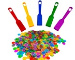 Magnetic Bingo Wand With Chips,5-Pack&amp; 500 Metal Chips, 5 Color Metal Ch... - £34.57 GBP